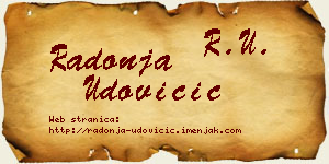 Radonja Udovičić vizit kartica